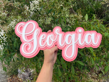 Load image into Gallery viewer, Triple Layered Acrylic Name Wall Plaque