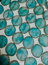 Load image into Gallery viewer, Blue Personalised Agate Resin Coaster