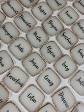 Load image into Gallery viewer, White Square Personalised Agate Resin Coaster