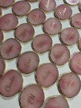 Load image into Gallery viewer, Pink Personalised Agate Resin Coaster