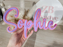 Load image into Gallery viewer, Double Layered Acrylic Name Wall Plaque