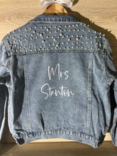 Load image into Gallery viewer, Customised Pearl Denim Jacket