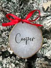 Load image into Gallery viewer, Personalised Christmas Resin Agate Ornament