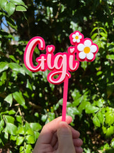 Load image into Gallery viewer, Cake Topper Name and Flowers