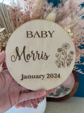 Load image into Gallery viewer, Baby Announcement Wood Plaque