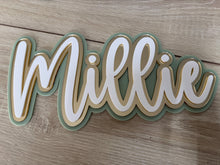Load image into Gallery viewer, Triple Layered Acrylic Name Wall Plaque