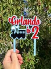 Load image into Gallery viewer, Train theme cake topper