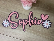 Load image into Gallery viewer, Double Layer Plaque 1 name with Decor