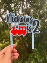 Load image into Gallery viewer, Train theme cake topper