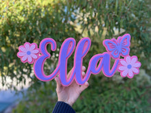 Load image into Gallery viewer, Double Layer Plaque 1 name with Decor