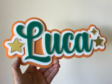 Load image into Gallery viewer, Triple Layer Plaque 1 name with Decor