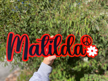 Load image into Gallery viewer, Double Layer Plaque 1 name with Decor