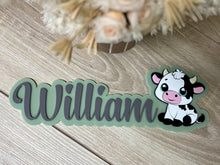 Load image into Gallery viewer, Double Layer Plaque 1 name with Decor