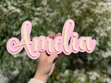 Load image into Gallery viewer, Double Layered Acrylic Name Wall Plaque