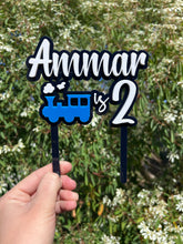Load image into Gallery viewer, Train theme cake topper