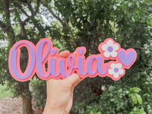 Load image into Gallery viewer, Double Layer Plaque 1 name with Decor