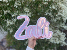 Load image into Gallery viewer, Triple Layered Acrylic Name Wall Plaque