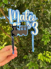 Load image into Gallery viewer, Train theme cake topper