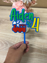 Load image into Gallery viewer, Train theme cake topper