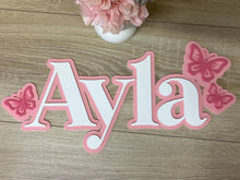 Load image into Gallery viewer, Double Layer Plaque 1 name with Decor