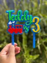Load image into Gallery viewer, Train theme cake topper