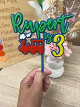 Load image into Gallery viewer, Train theme cake topper