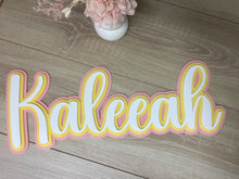 Load image into Gallery viewer, Triple Layered Acrylic Name Wall Plaque