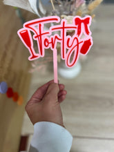 Load image into Gallery viewer, Forty & Baby Sprinkle Cake topper