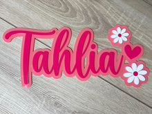 Load image into Gallery viewer, Double Layer Plaque 1 name with Decor