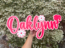 Load image into Gallery viewer, Double Layer Plaque 1 name with Decor