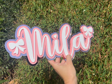 Load image into Gallery viewer, Double Layer Plaque 1 name with Decor