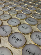 Load image into Gallery viewer, White Round Personalised Agate Resin Coaster