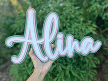 Load image into Gallery viewer, Triple Layered Acrylic Name Wall Plaque