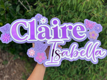 Load image into Gallery viewer, Large First & Middle Name Acrylic Plaque With Theme