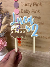 Load image into Gallery viewer, Train theme cake topper