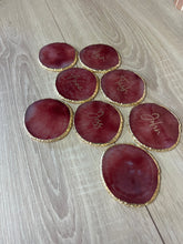 Load image into Gallery viewer, Red Personalised Agate Resin Coaster