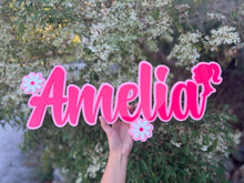 Load image into Gallery viewer, Double Layer Plaque 1 name with Decor