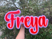 Load image into Gallery viewer, Triple Layered Acrylic Name Wall Plaque