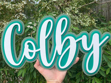 Load image into Gallery viewer, Triple Layered Acrylic Name Wall Plaque