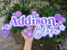 Load image into Gallery viewer, Large First & Middle Name Acrylic Plaque With Theme