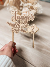 Load image into Gallery viewer, Aeroplane Cake Topper Wood
