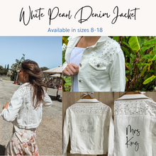 Load image into Gallery viewer, White Denim Pearl Jacket