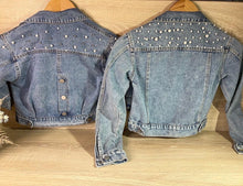 Load image into Gallery viewer, Girls/Kids Pearl Denim Jacket