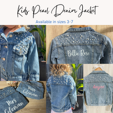 Load image into Gallery viewer, Girls/Kids Pearl Denim Jacket
