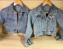 Load image into Gallery viewer, Girls/Kids Pearl Denim Jacket