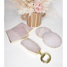 Load image into Gallery viewer, Products Quartz Semi-Precious Stone Coasters Bottle Opener Bundle