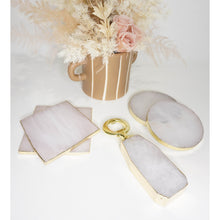 Load image into Gallery viewer, Products Quartz Semi-Precious Stone Coasters Bottle Opener Bundle