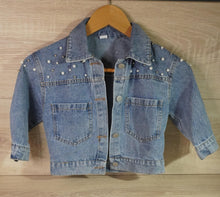 Load image into Gallery viewer, Girls/Kids Pearl Denim Jacket