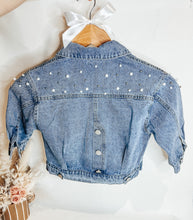 Load image into Gallery viewer, Girls/Kids Pearl Denim Jacket
