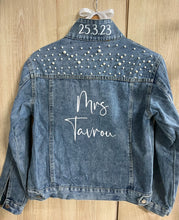 Load image into Gallery viewer, Customised Pearl Denim Jacket
